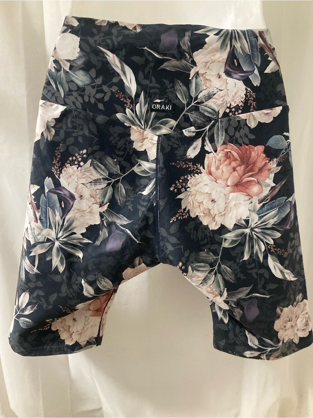 ORAKI Floral Biker Shorts High Waist Activewear Yoga Gym Women’s Small